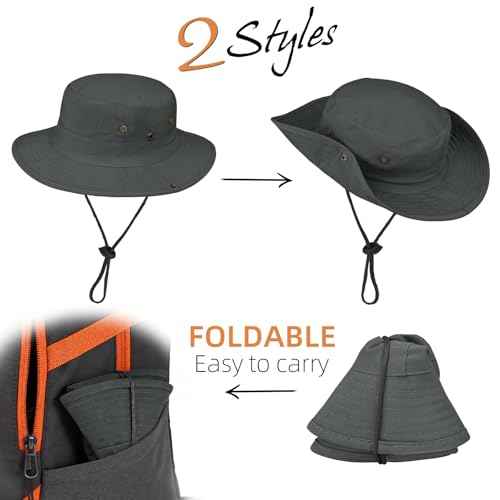 Sun Hats for Men Women Safari Hat Foldable Fishing Hat UPF 50+ Bucket Hat
