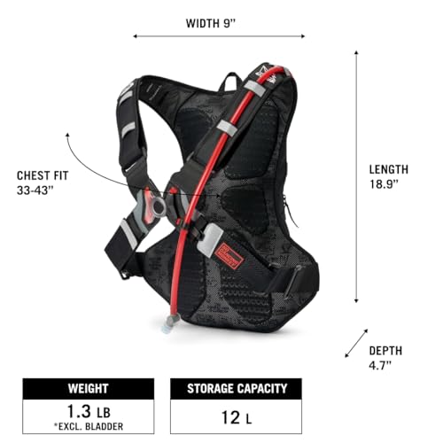 Moto Hydro 12L Hydration Pack with 3.0L