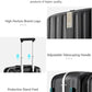 24 Inch Checked Luggage PC Hard Shell Suitcases for Travel Front Opening Aluminum Frame Travel Luggage Rolling Suitcase with Wheels
