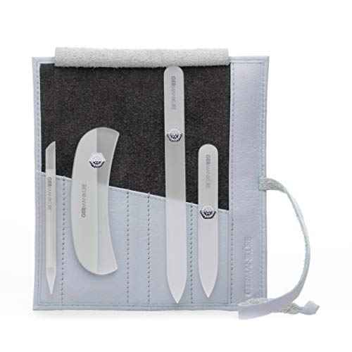 Czech Gray Crystal Glass Nail File Set