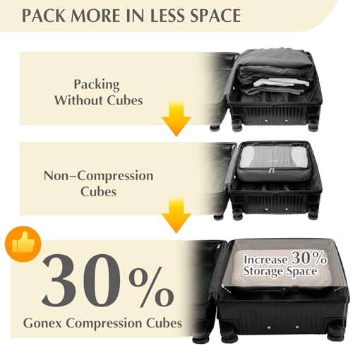 6 Piece Compression Packing Cubes with Shoe Bag (6 Count)