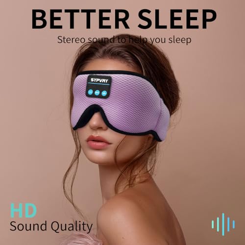 Sleep Mask Bluetooth Headphones Soft Wireless Headband Eye Mask Blackout with Microphone