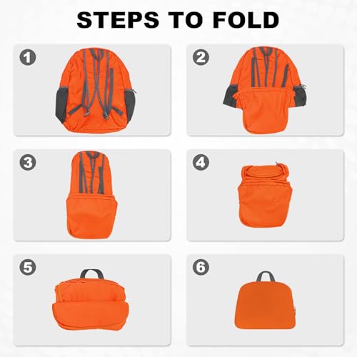 20L Lightweight Packable Hiking Daypack Foldable Backpack for Men Women Small Travel Outdoor Foldable Shoulder Bag