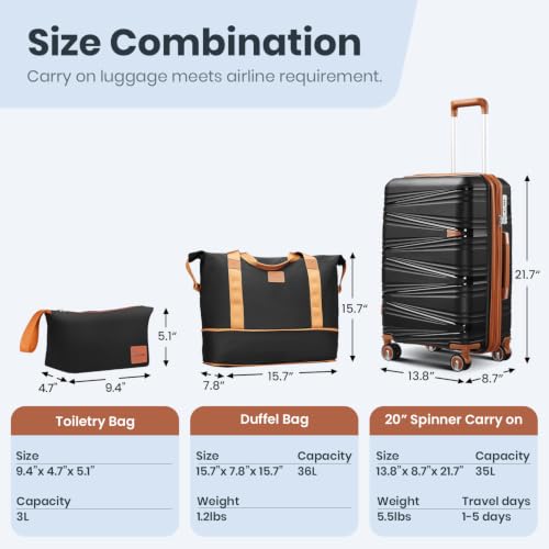 Luggage Sets 6 Piece Expandable Suitcase (6 Count)