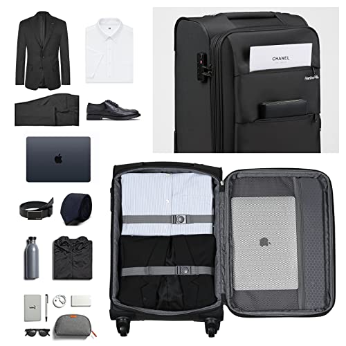 24 Inch Expandable Luggage Large Suitcases with Wheels Softside Checked Luggage Rolling Suitcase with Lock Lightweight Travel Luggage for Men and Women 24 Inch Luggage