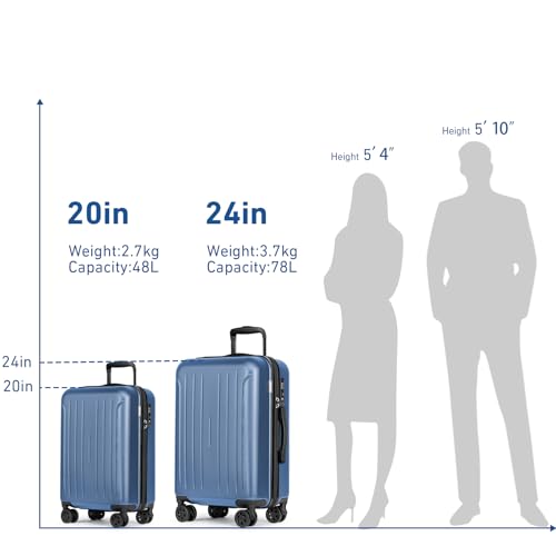 Luggage Sets 2 Piece Hardshell Suitcase with TSA Lock (2 Count)