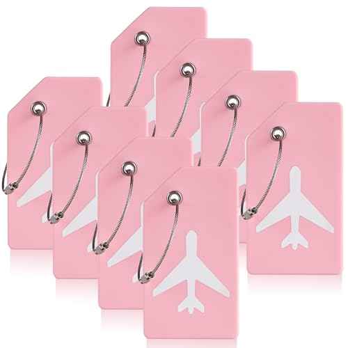 8 Pack Initial Luggage Tags for Suitcases Airplane Travel Essentials (8 Count)