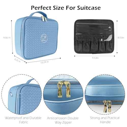 Travel Makeup Bag Cosmetic Bag Makeup Organizer Bag with Lighted Mirror