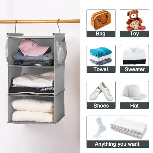 3 Tier Shelf Hanging Closet Organizer (3 Shelves)