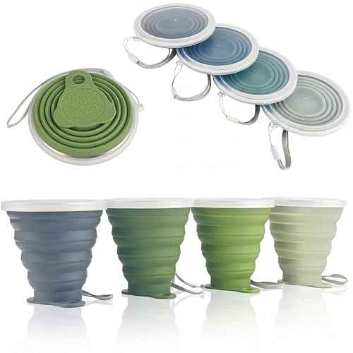 Silicone Collapsible Travel Cup with Lids