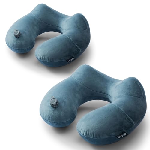 Inflatable Travel Neck Pillow for Airplane & Long Flights (2 Count)