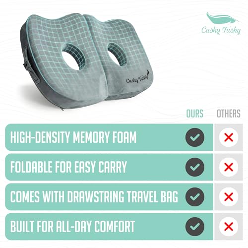 Seat Cushion Premium Foldable Sit Bone Cushion for Pressure Relief