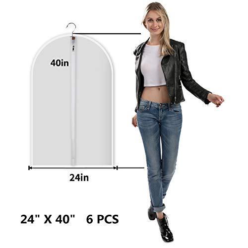 6 Pack Garment Bags for Hanging Clothes
