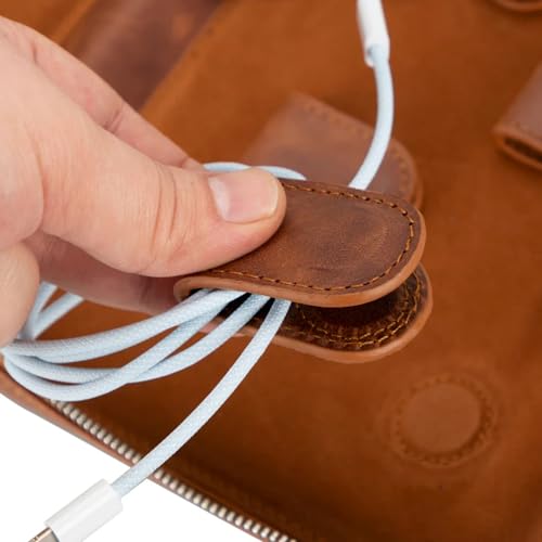 Medicine Handmade Leather Cable Organizer Bag