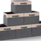 Large Fabric Storage Bins for Shelves with 3 Handles (6 Count)
