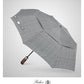Folding Umbrella Real Wood Handle Herringbone Classic Black