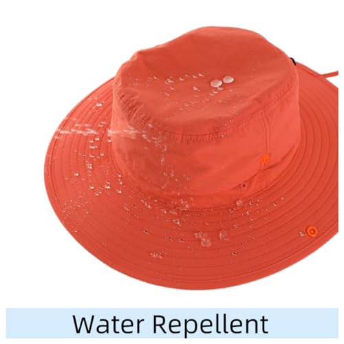 Unisex Summer Beach Hat UPF 50+ Protection Sun Hat for Hiking Fishing Outdoor Travel Hat for Women Orange