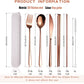 6 Pieces 18 8 Stainless Steel Flatware Set Portable Reusable Cutlery Set Travel Utensils Set Including Chopsticks Knife Fork Spoon Straws Cleaning Brush Dishwasher Safe