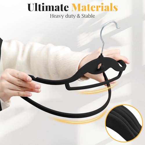 Velvet Felt Stackable Hangers 50 Pack (50 Count)