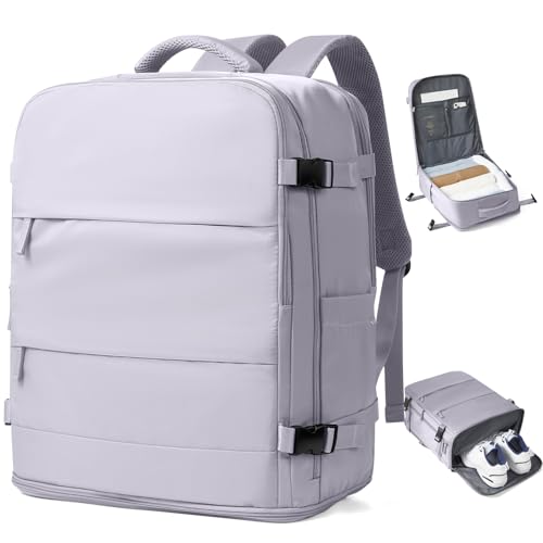 Large Travel Backpack Carry On for Women Man Gym Backpack with Laptop Compartment Mochila de Viaje Teacher Personal Item Backpacks Rucksack Airplane Accessories Must Haves Purple