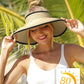 Women's Straw Sun Visor Hat UPF Wide Shade Ponytail Summer Hat