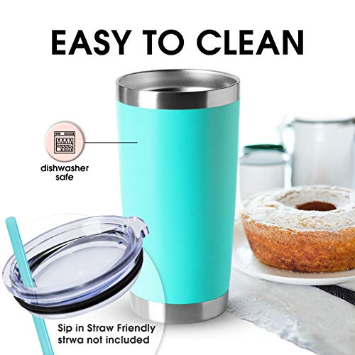 20oz Tumblers Bulk Stainless Steel Cup with Lid Double Wall Vacuum Insulated Coffee Mug for Cold & Hot Drinks 1 Pack