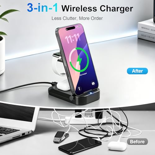 3 in 1 Wireless Charging Station for Apple
