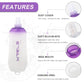 200ml/350ml/500ml Collapsible Soft Flask,BPA Free Folding Soft Water Bottle with Hanging Ring,Lightweight TPU Hydration Flask for Running Marathon Cycling Hiking(350ml-2 Packs) (2 Count)