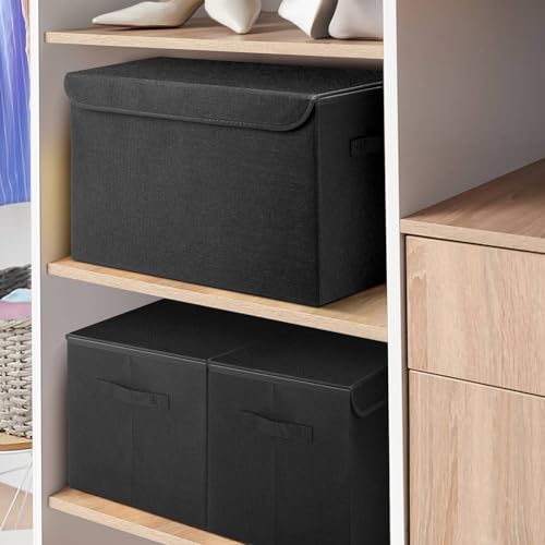 Large 42 Quarts Fabric Storage Bins with Lids [2