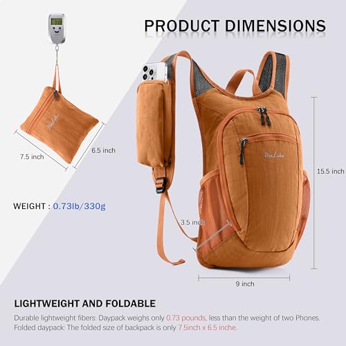 10L Small Hiking Backpack Travel Daypack Lightweight Packable Back Pack for Women Men