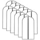 Garment Bags for Hanging Clothes 12 PCS Transparent Waterproof Dustproof Storage for Wardrobe Storage Suit Covers for Closet Clear Reuse Full Zipper for Costumes Suits Coats 24''x48'' (12 Count)