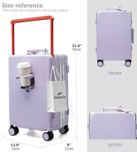 Aluminum Frame Wide Handle PC Carry On Luggage