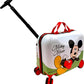 2-in-1 Kids 18” Suitcase & Ride-On Luggage -Lightweight Tow-Along Toddler Luggage With Wheels (Mickey New)