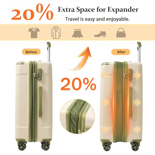 Luggage Set 3 Piece Hardshell Suitcases with Spinner Wheels (3 Count)