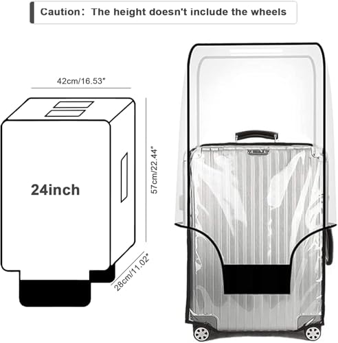 Luggage Cover 24 Inch Clear Suitcase Cover 0.4mm Thick PVC Transparent