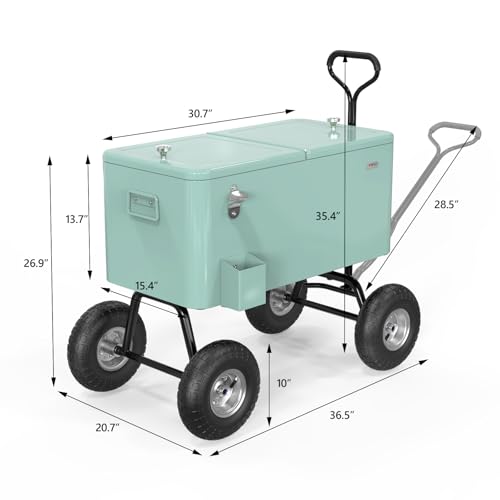 80 Quart Wagon Rolling Cooler Ice Chest
