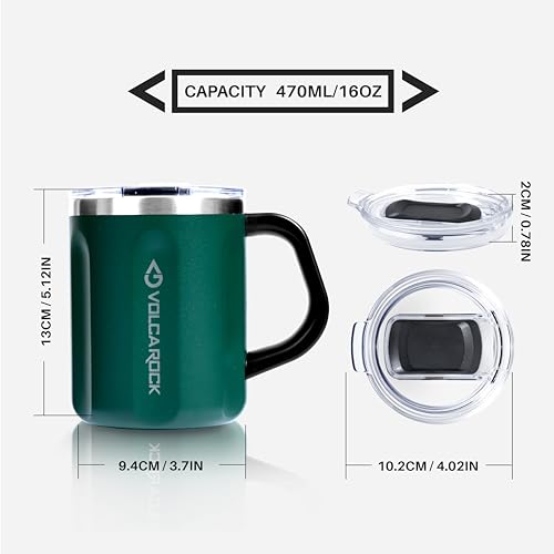 16 Oz Coffee Mug with Handle and Lid