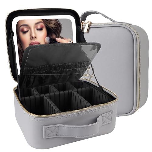 Travel Makeup Bag Cosmetic Bag Makeup Organizer Bag with Lighted Mirror