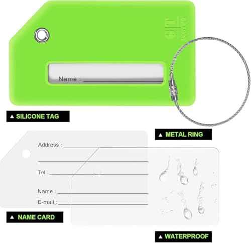 8 Pack Initial Luggage Tags for Suitcases Airplane Travel Essentials (8 Count)