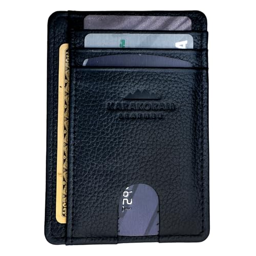 LEATHER Handcrafted Front Pocket Credit Card Holder with RIFD Blocking