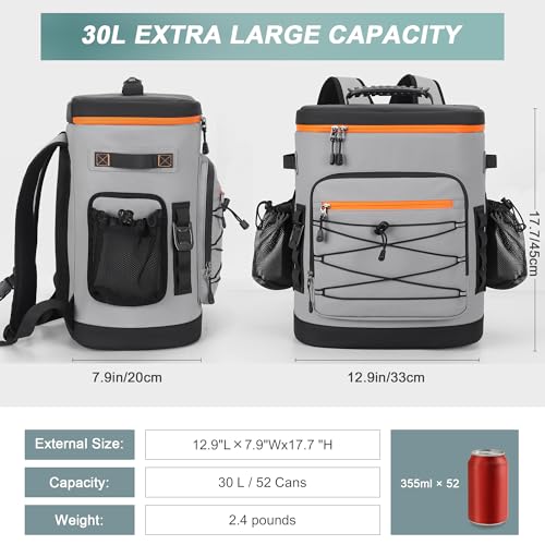 Large 52 Can Insulated Waterproof Leakproof Cooler Backpack (52 Count)