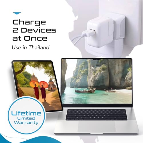 Thailand Travel Adapter with Dual Usa Input (3 Count)