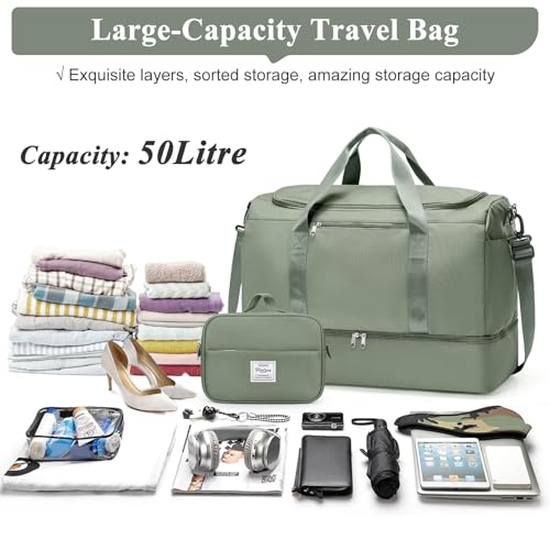 Travel Duffle Bag with Shoes Compartment (2 Count)
