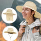 Outdoor Sun Hats with Stowable Neck Flap for Men Women UPF 50+ Mesh Summer Bucket Hat Wide Brim for Fishing Safari Hiking Beige