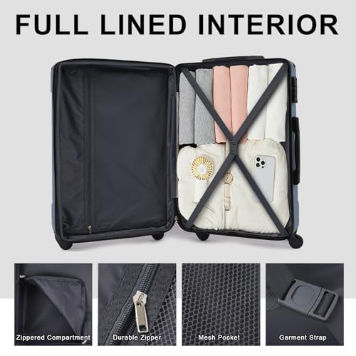 Luggage Set 6 Piece Expandable Lightweight ABS Hardshell Travel Suitcases with Wheels