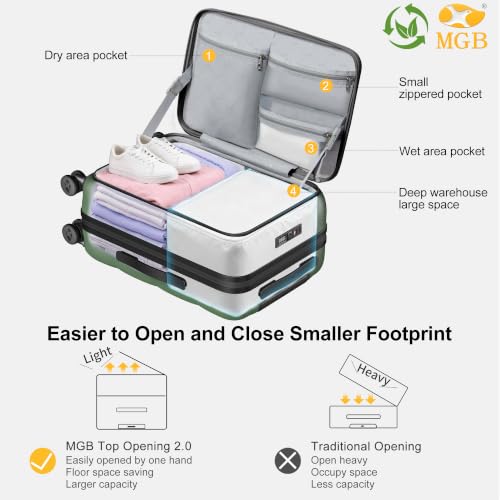 24 Inch Expandable Checked Luggage Hard Shell Suitcase