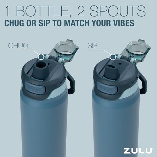 Powerfill Pro 40oz Stainless Steel Sip or Chug Water Bottle