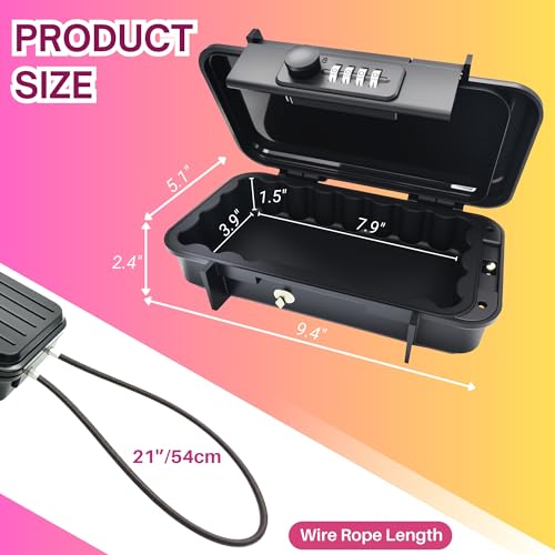 Portable Security Lock Box with Combination Lock