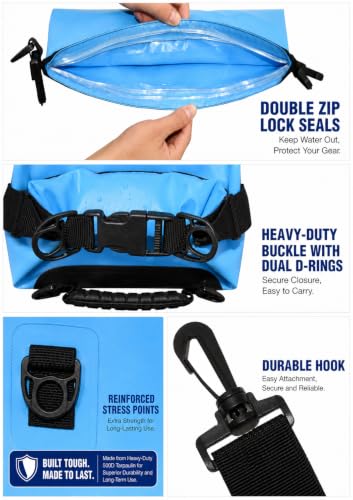 Waterproof Dry Bag with Double Zip (3 Count)