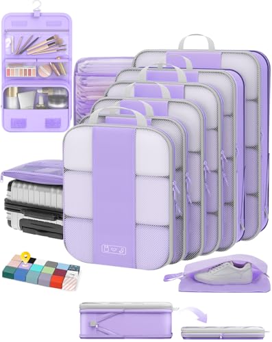 10 Set Compression Packing Cubes for Travel Essentials (10 Count)